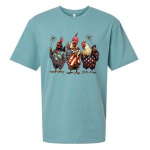 Funny Patriotic Usa Chicken Gift Sueded Cloud Jersey T-Shirt