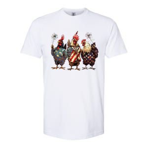 Funny Patriotic Usa Chicken Gift Softstyle CVC T-Shirt