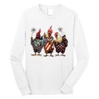 Funny Patriotic Usa Chicken Gift Long Sleeve Shirt