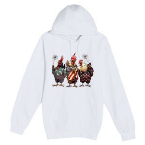 Funny Patriotic Usa Chicken Gift Premium Pullover Hoodie