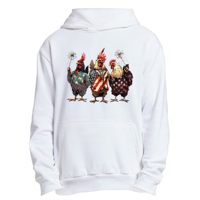 Funny Patriotic Usa Chicken Gift Urban Pullover Hoodie