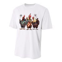 Funny Patriotic Usa Chicken Gift Performance Sprint T-Shirt