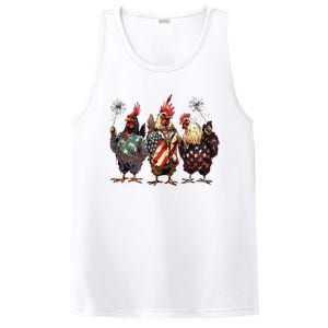 Funny Patriotic Usa Chicken Gift PosiCharge Competitor Tank