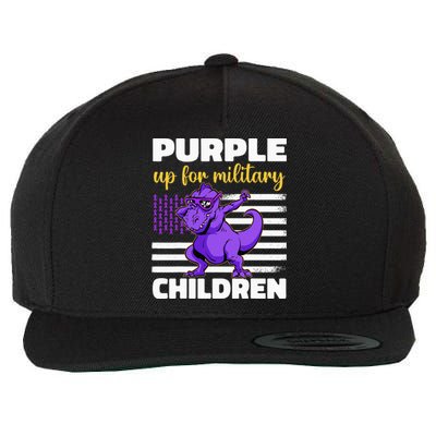 Funny Purple Up For Military Month Children Wool Snapback Cap