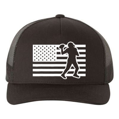 Football Player USA Flag Yupoong Adult 5-Panel Trucker Hat