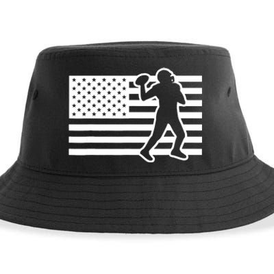 Football Player USA Flag Sustainable Bucket Hat