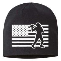 Football Player USA Flag Sustainable Beanie