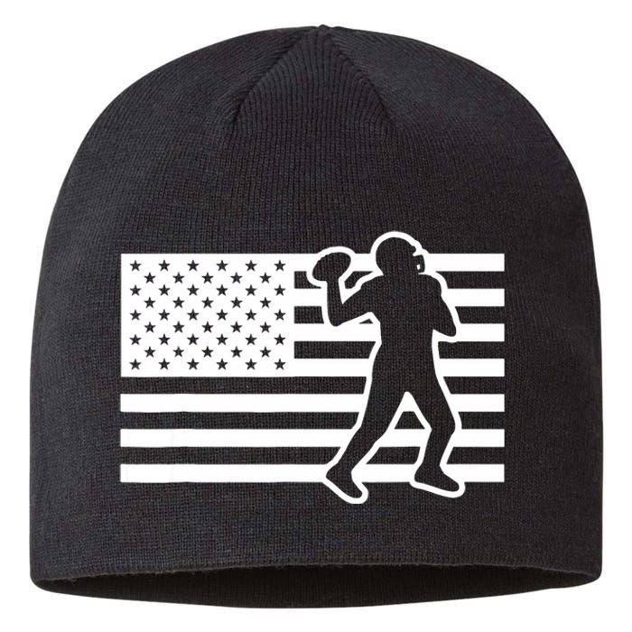 Football Player USA Flag Sustainable Beanie