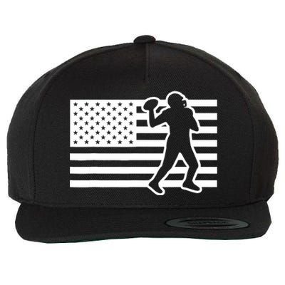 Football Player USA Flag Wool Snapback Cap