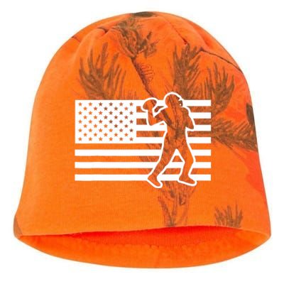 Football Player USA Flag Kati - Camo Knit Beanie