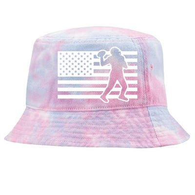 Football Player USA Flag Tie-Dyed Bucket Hat