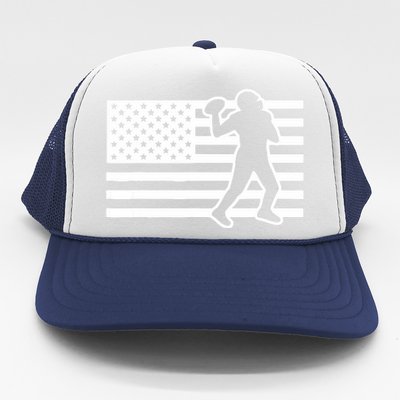 Football Player USA Flag Trucker Hat