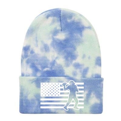 Football Player USA Flag Tie Dye 12in Knit Beanie