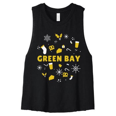 Funny Packers Ugly Christma Women's Racerback Cropped Tank