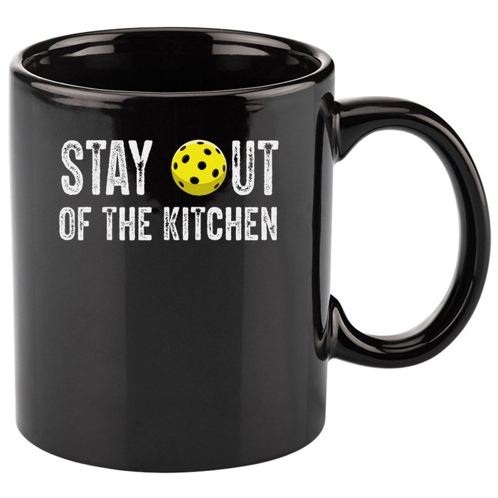 Funny Pickleball Unisex Black Small Short Sleeve Pickleball  11oz C Handle Ceramic Mug