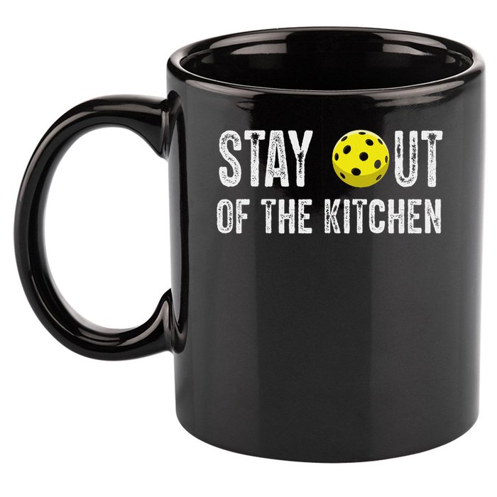 Funny Pickleball Unisex Black Small Short Sleeve Pickleball  11oz C Handle Ceramic Mug