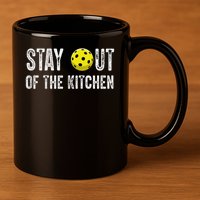 Funny Pickleball Unisex Black Small Short Sleeve Pickleball  11oz C Handle Ceramic Mug
