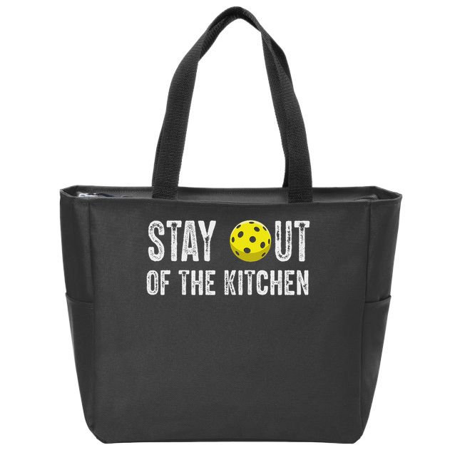 Funny Pickleball Unisex Black Small Short Sleeve Pickleball  Zip Tote Bag