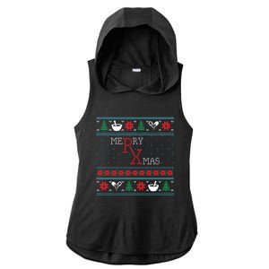 Funny Pharmacy Ugly Christmas Sweaters Gift Ladies PosiCharge Tri-Blend Wicking Draft Hoodie Tank