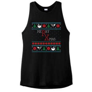 Funny Pharmacy Ugly Christmas Sweaters Gift Ladies PosiCharge Tri-Blend Wicking Tank