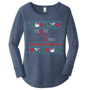 Funny Pharmacy Ugly Christmas Sweaters Gift Women's Perfect Tri Tunic Long Sleeve Shirt