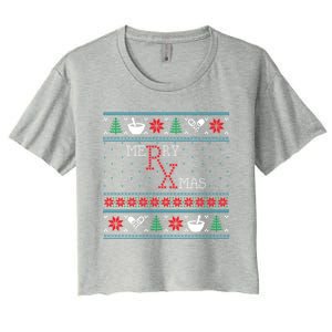 Funny Pharmacy Ugly Christmas Sweaters Gift Women's Crop Top Tee