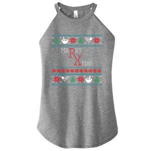 Funny Pharmacy Ugly Christmas Sweaters Gift Women's Perfect Tri Rocker Tank