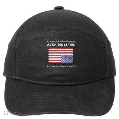 Funny Political US Flag Sarcastic Tech Support 7-Panel Snapback Hat