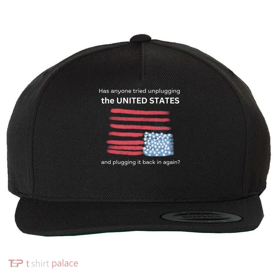 Funny Political US Flag Sarcastic Tech Support Wool Snapback Cap