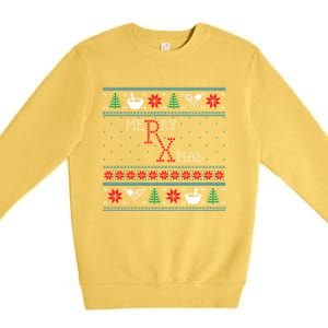 Funny Pharmacy Ugly Christmas Sweaters Premium Crewneck Sweatshirt