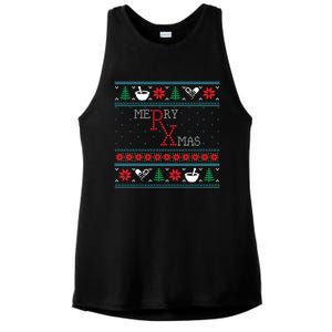 Funny Pharmacy Ugly Christmas Sweaters Ladies PosiCharge Tri-Blend Wicking Tank