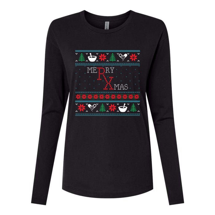 Funny Pharmacy Ugly Christmas Sweaters Womens Cotton Relaxed Long Sleeve T-Shirt