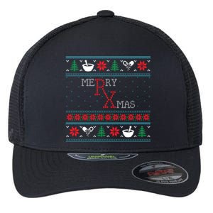 Funny Pharmacy Ugly Christmas Sweaters Flexfit Unipanel Trucker Cap