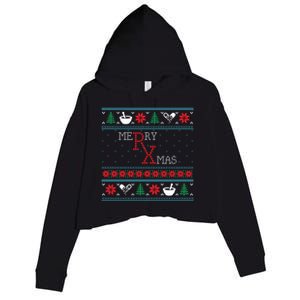 Funny Pharmacy Ugly Christmas Sweaters Crop Fleece Hoodie