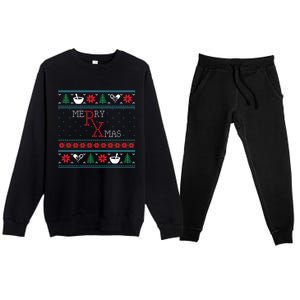 Funny Pharmacy Ugly Christmas Sweaters Premium Crewneck Sweatsuit Set