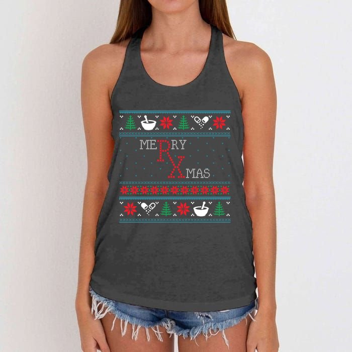 Funny Pharmacy Ugly Christmas Sweaters Women's Knotted Racerback Tank