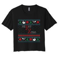 Funny Pharmacy Ugly Christmas Sweaters Women's Crop Top Tee