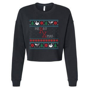 Funny Pharmacy Ugly Christmas Sweaters Cropped Pullover Crew