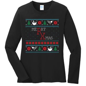 Funny Pharmacy Ugly Christmas Sweaters Ladies Long Sleeve Shirt