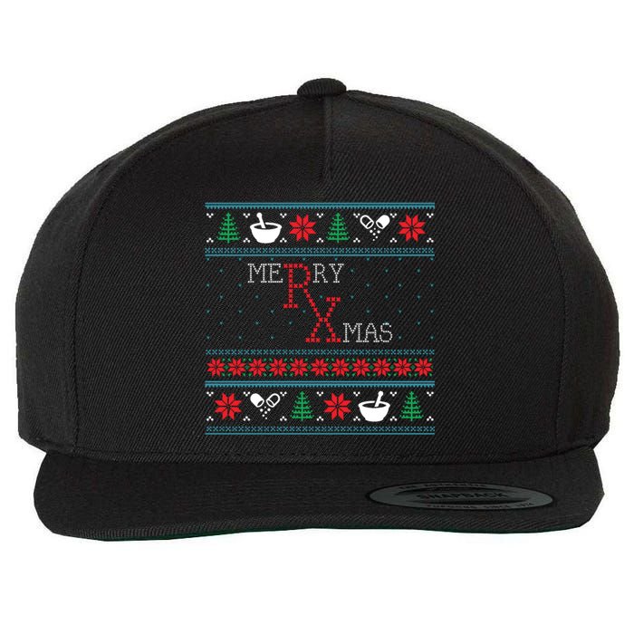 Funny Pharmacy Ugly Christmas Sweaters Wool Snapback Cap