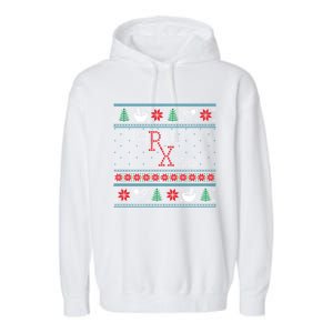 Funny Pharmacy Ugly Christmas Sweaters Garment-Dyed Fleece Hoodie