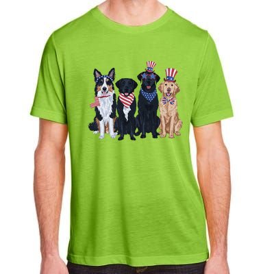 Funny Patriotic Usa Dog  4th Of July Dog Independence Day Adult ChromaSoft Performance T-Shirt