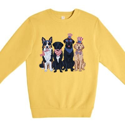 Funny Patriotic Usa Dog  4th Of July Dog Independence Day Premium Crewneck Sweatshirt