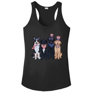 Funny Patriotic Usa Dog  4th Of July Dog Independence Day Ladies PosiCharge Competitor Racerback Tank