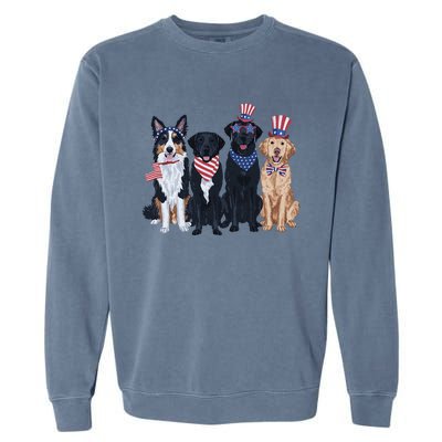 Funny Patriotic Usa Dog  4th Of July Dog Independence Day Garment-Dyed Sweatshirt