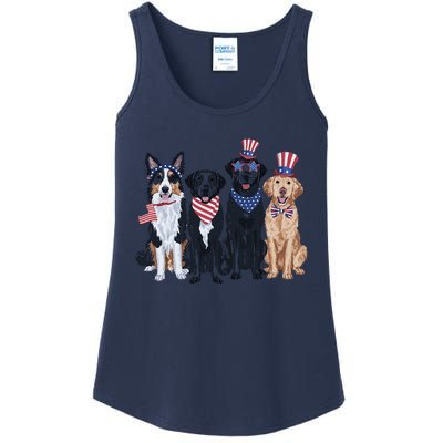 Funny Patriotic Usa Dog  4th Of July Dog Independence Day Ladies Essential Tank