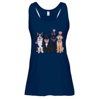 Funny Patriotic Usa Dog  4th Of July Dog Independence Day Ladies Essential Flowy Tank