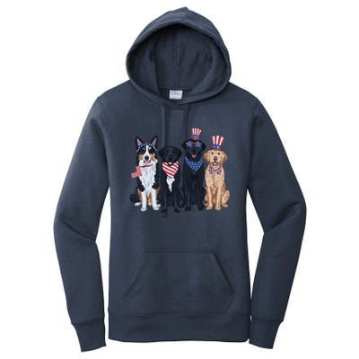 Funny Patriotic Usa Dog  4th Of July Dog Independence Day Women's Pullover Hoodie