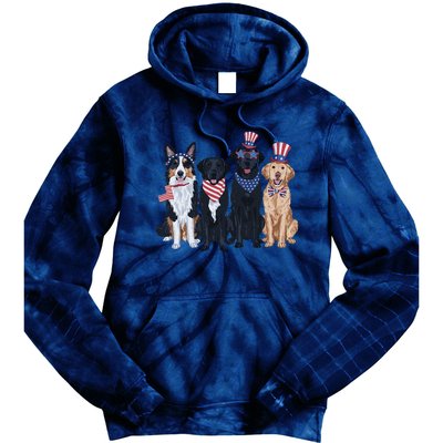 Funny Patriotic Usa Dog  4th Of July Dog Independence Day Tie Dye Hoodie