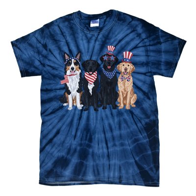 Funny Patriotic Usa Dog  4th Of July Dog Independence Day Tie-Dye T-Shirt